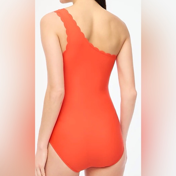NWT J Crew Bathing Suit One Shoulder Scalloped One Piece Bathing Suit  XL - Picture 2 of 7
